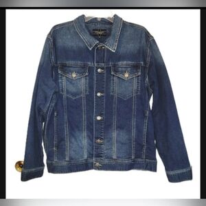 Liverpool Los Angeles Men's Blue Knit Denim  Jacket Size XL 360° Stretch Fabric